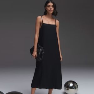 Everlane Black Midi Slip Dress